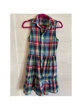 Polo by Ralph Lauren Girls' Sleeveless Multicolor Plaid Dress